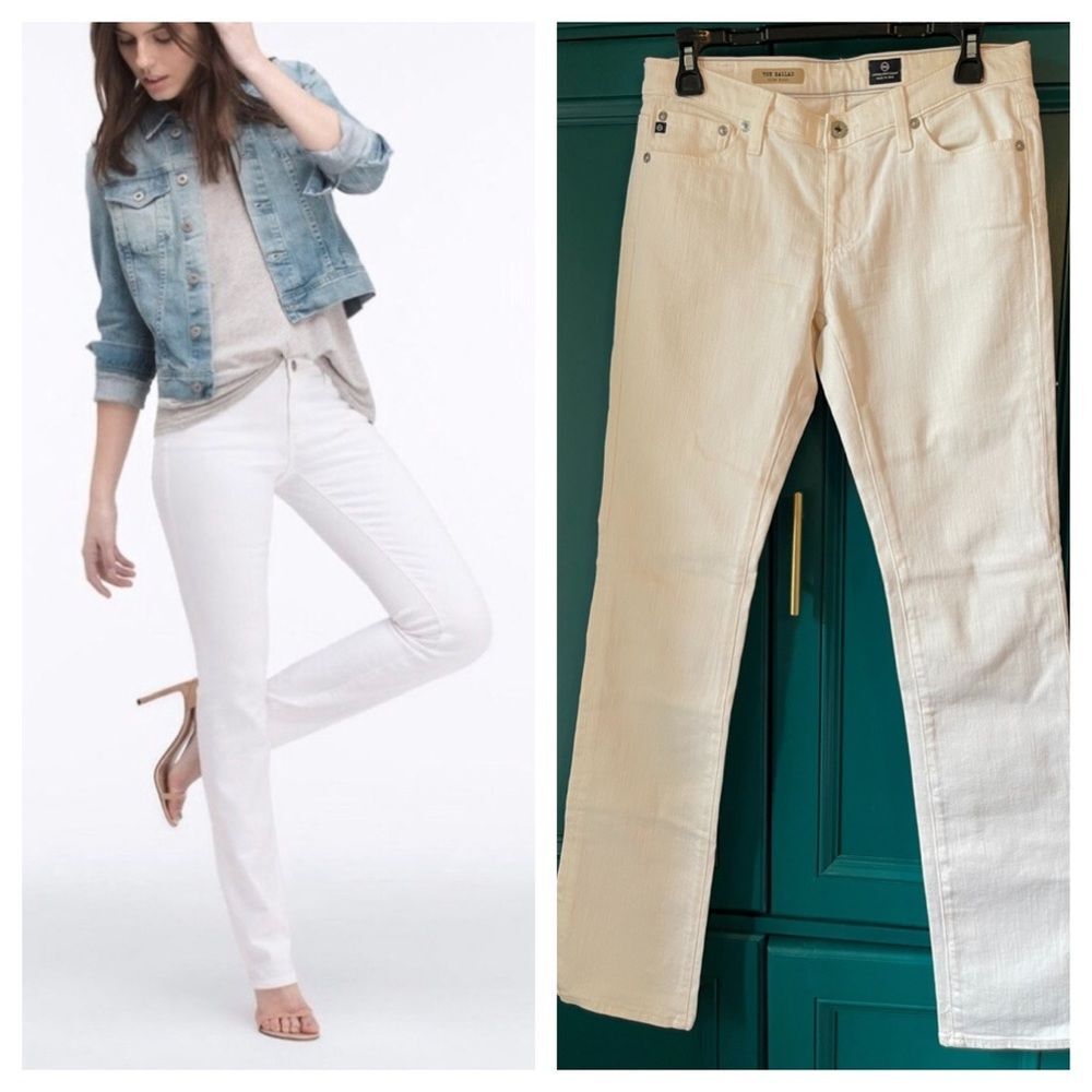 AG Adriano Goldschmied White Jeans Ballad Slim bootcut sz 28